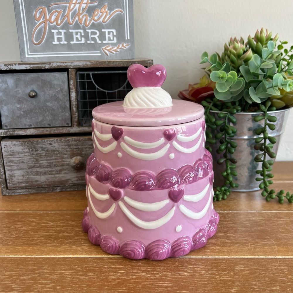 New Ceramic Decorative 2 Tier Cake Canister Cookie Jar